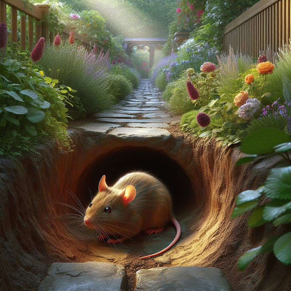 How to prevent rats from tunneling under garden paths or walkways?